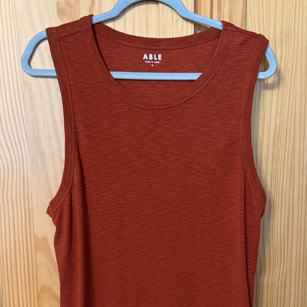 Able Women's Sleeveless Knit Dress in Warm Rust